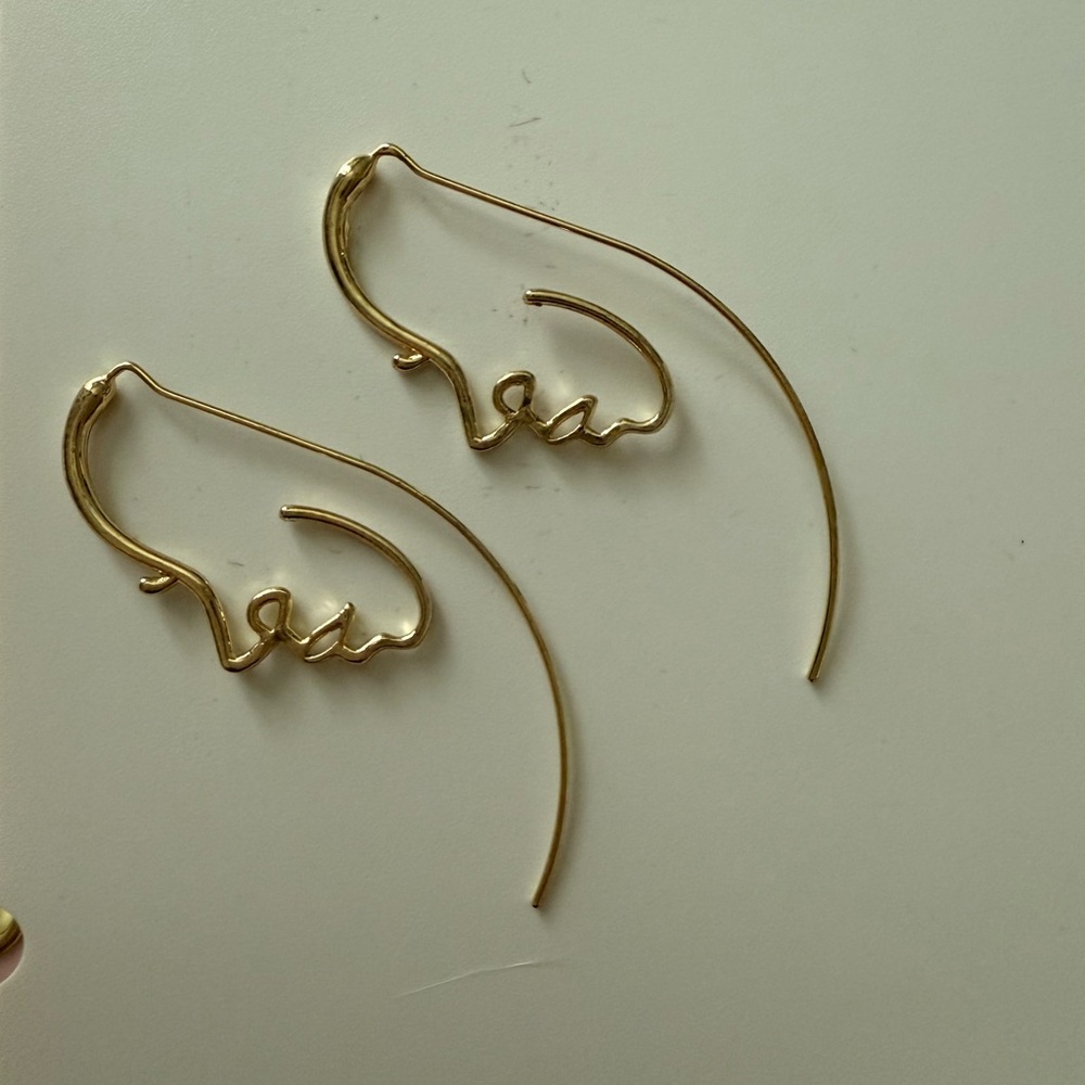 Gold Minimalist Spiral Hook Earrings